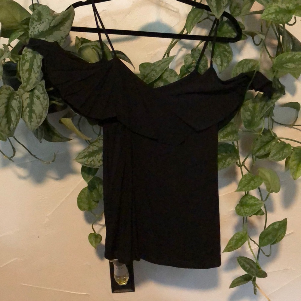 Black peep shoulder summer top